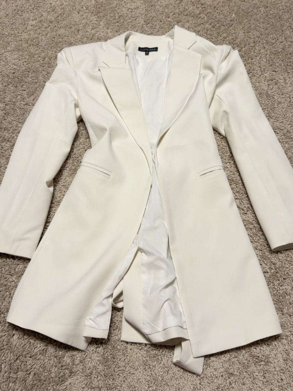 JLUXLABEL Ivory Longline Blazer
